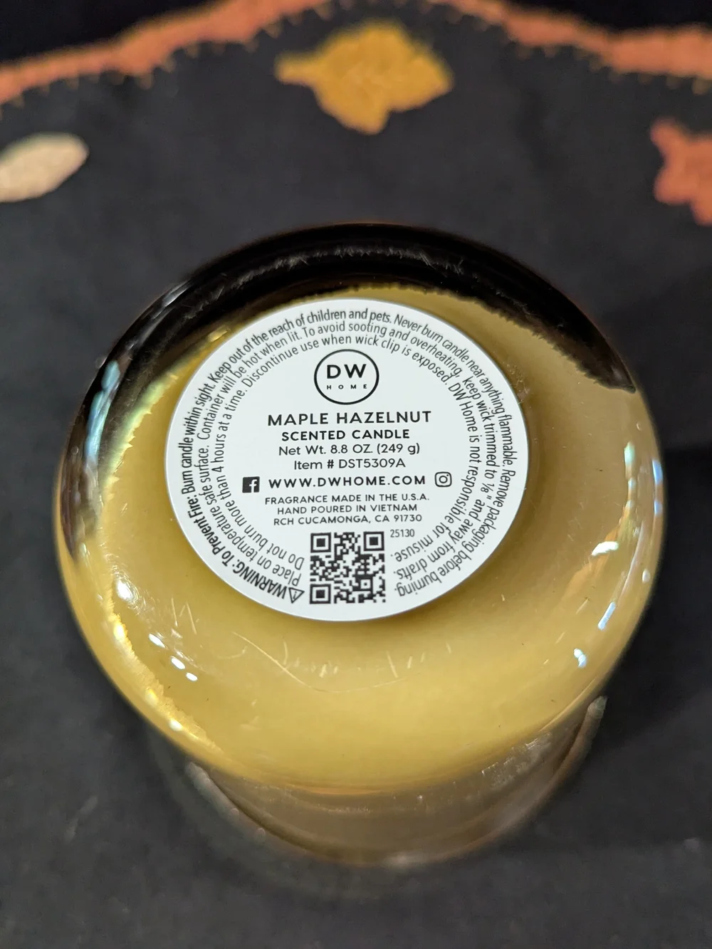 DW Home Maple Hazelnut Fall Nutty Cozy Scented Candle - Golden Lid 8.8 oz